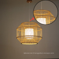 lampe d&#39;énergie pendante de lustre de restaurant en bambou en métal